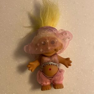 Genie Troll Doll Arabian Nights Jasmine Aladdin Pink Yellow Hair 18477 Jewel 90s